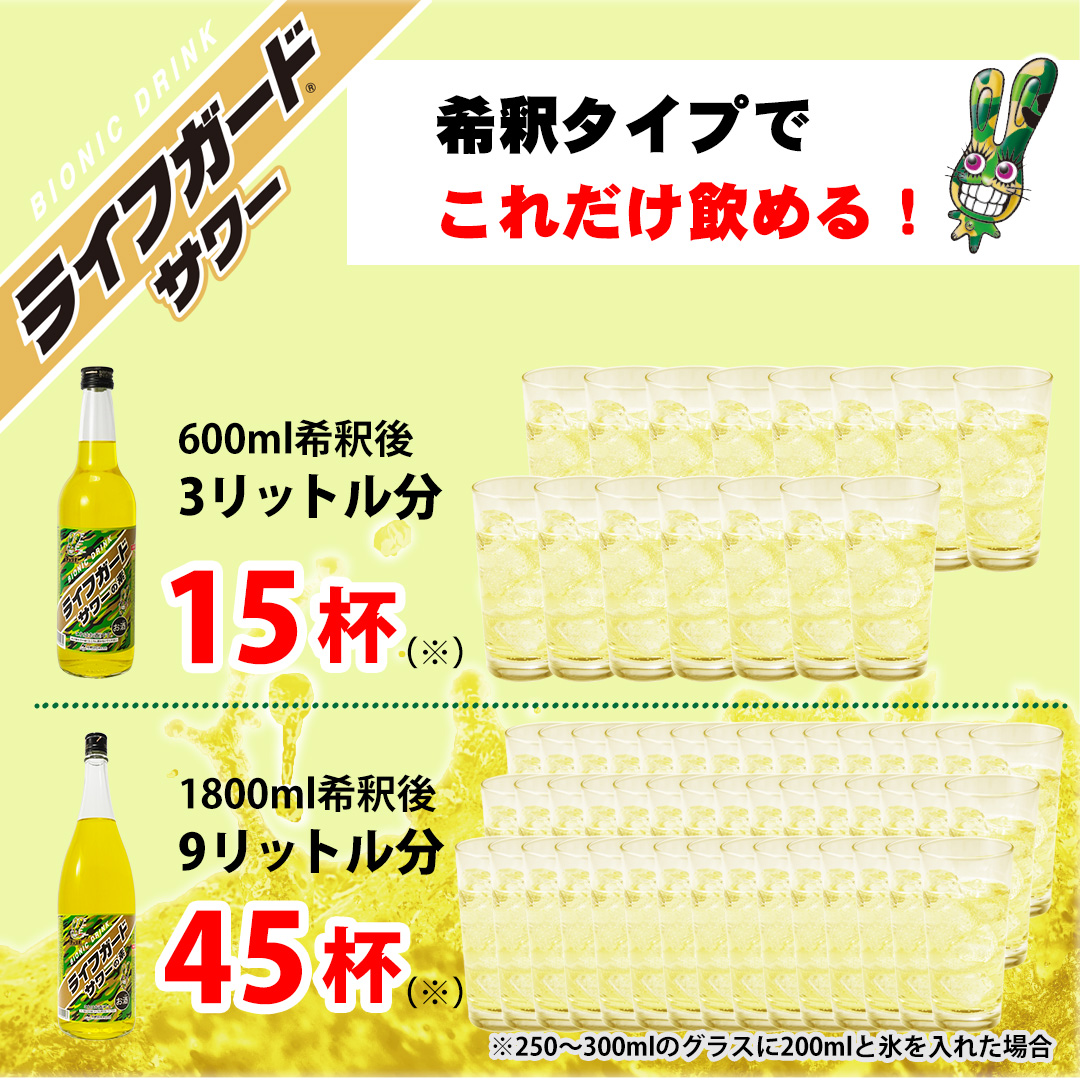 ライフガードサワーの素はこれだけ飲める
