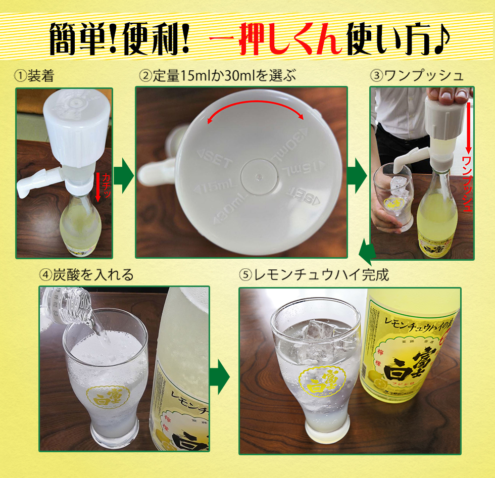 装着して目盛りを合わせたら押すだけのディスペンサー