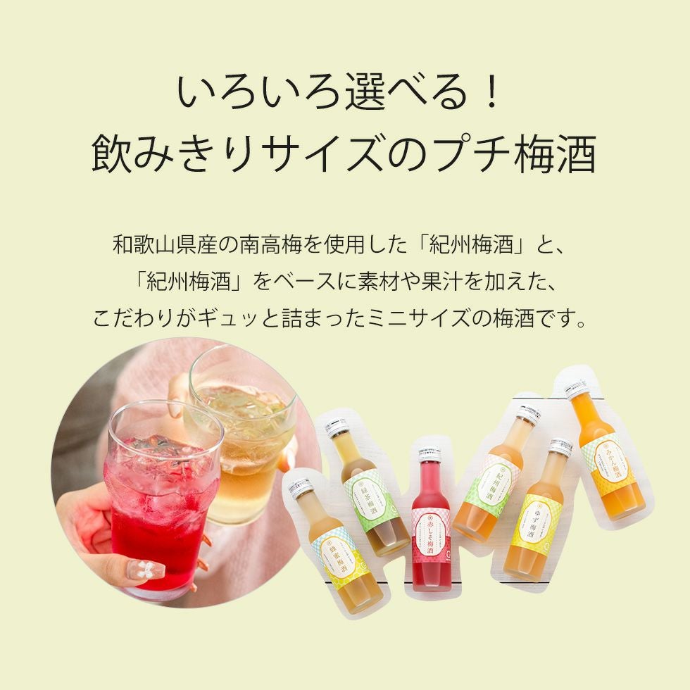 いろいろ選べる！飲みきりサイズのプチ梅酒