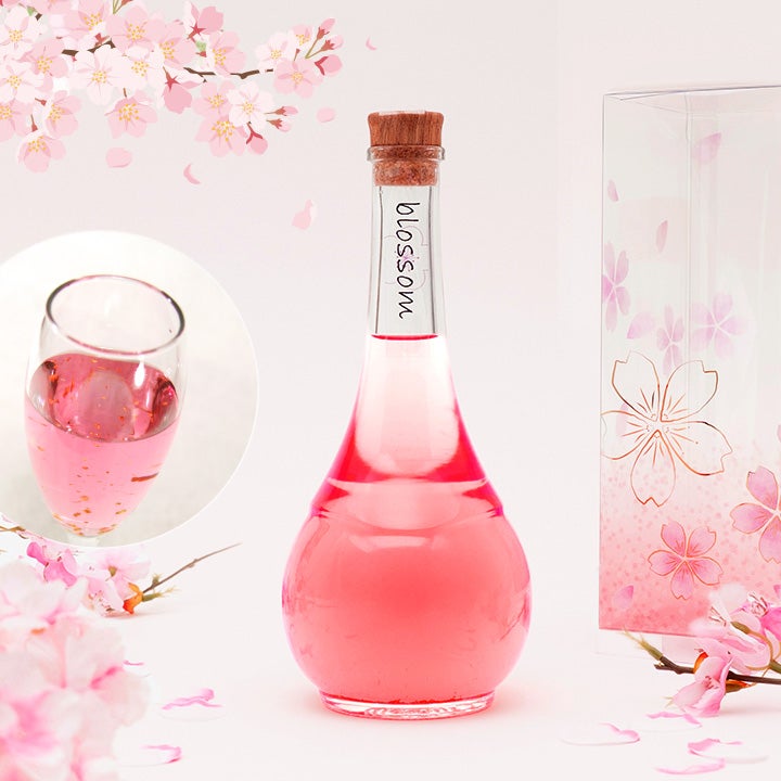 母の日プレゼント人気の梅酒Ｎｏ.１★ 誕生日のお祝いに！金箔入りのさくら色したお酒 「blossomさくら梅酒」
